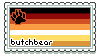 a stamp with the butchbear flag and text that reads 'butchbear'