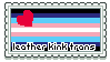 a stamp with a combination transgender and leather kink flag and text that reads 'leather kink trans'