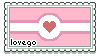 a stamp with the lovego flag and text that reads 'lovego'