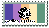 a stamp with the median system flag and text that reads 'median system'